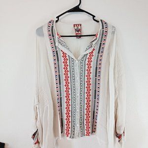 Johnny Was - cream & rayon tunic top